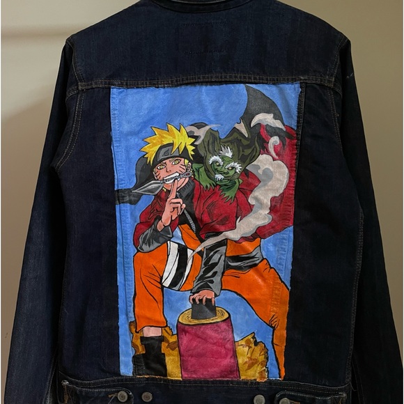 Levi’s Authentic Denim jacket Naruto Artwork on back for MEN’S & WOMEN’S - Picture 4 of 10